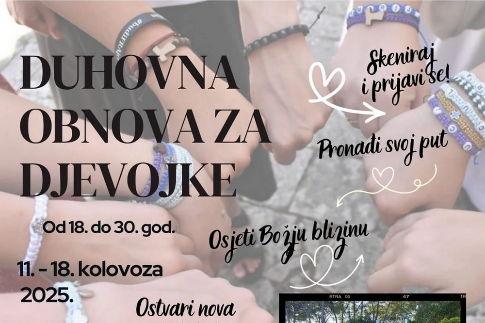Poziv na duhovnu obnovu za djevojke - Družba Kćeri Milosrđa organizira ljetni susret za mlade žene od 18 do 30 godina