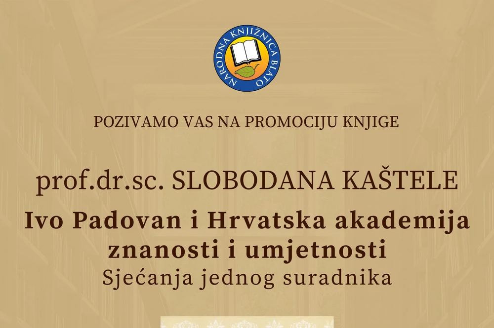 Promocija knjige: “Ivo Padovan i Hrvatska akademija znanosti i umjetnosti – sjećanja jednog suradnika”