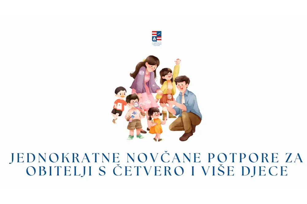 Dubrovačko-neretvanska županija objavila javni poziv za potpore obiteljima s četvero i više djece